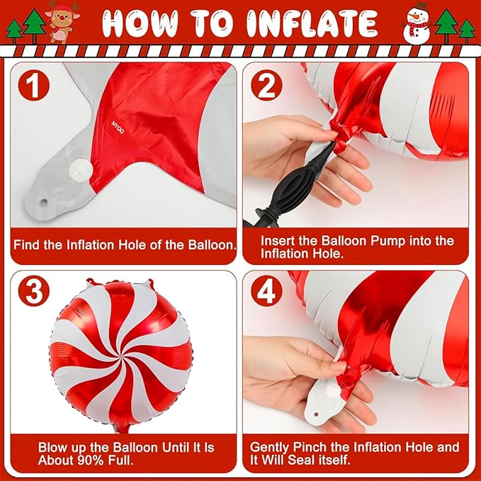 Christmas Balloons Decorations, Santa Balloon, Candy Cane Balloons For Candy Cane Christmas Decorations