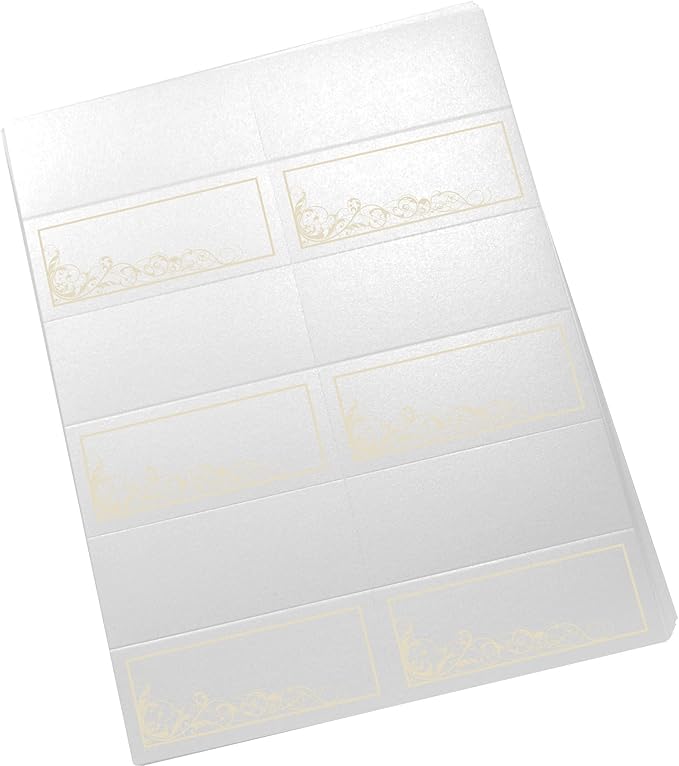 Scribble Vintage Swirl Printable Place Cards, Ivory (Choose Color), Set of 150 (25 Sheets), Laser & Inkjet Printers - Wedding, Party, Dinner, and Special Events - Made in the USA