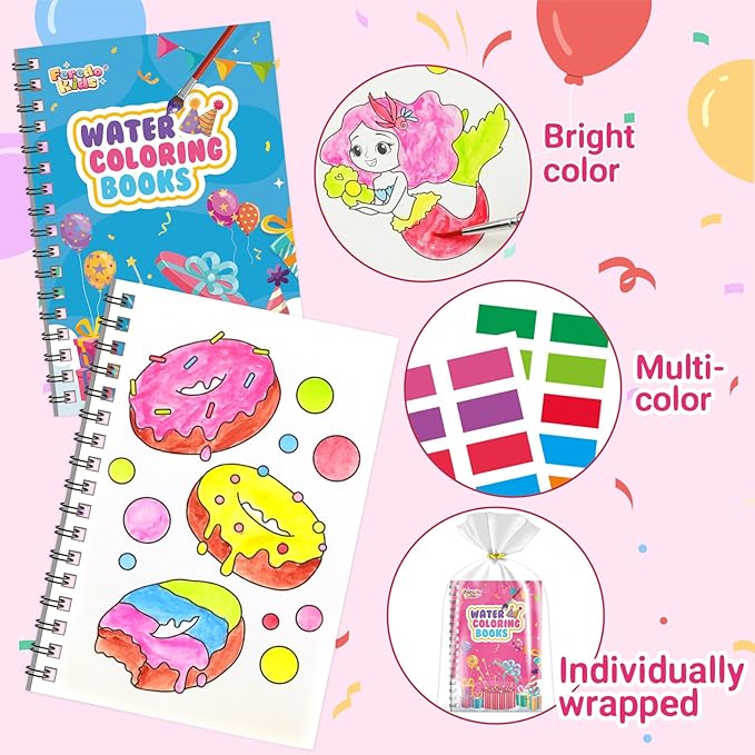 Coloring Books Party Favors for Kids - 24 Pack Mini Water Coloring Books Paint Sets for Kids Goodie Bags Stuffers Students Classroom Gifts Bulk, Return Gifts for Birthday Halloween Party Favors Bulk