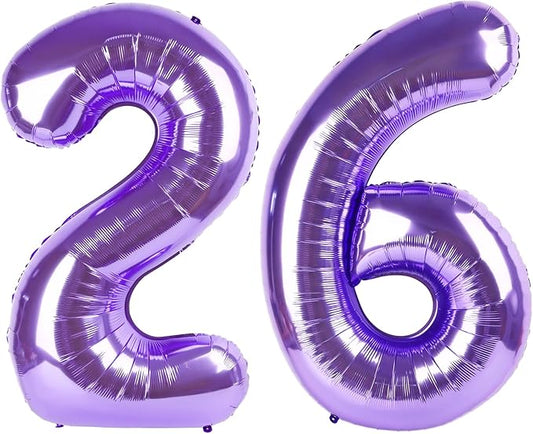 Purple Number 26 Balloon 40 Inch Birthday Decorations, Number 26 Balloon Birthday Party Decoration, Anniversary Decorations Graduations Party Supplies