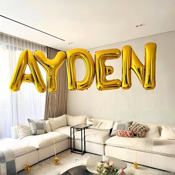 Big Alphabet J Foil Letter Balloons 40 Inch Self Inflating Name Balloon Decor for Women's Birthday & Anniversary