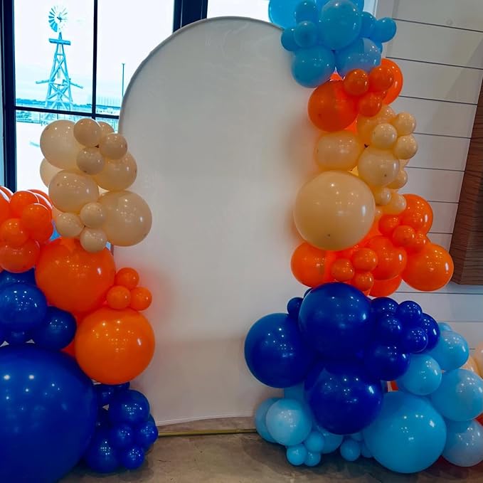 Orange and Blue Balloons,12 Inch Blue and Orange Balloons with Confetti Balloon,for Birthday Baby Shower Engagement Party Decorations