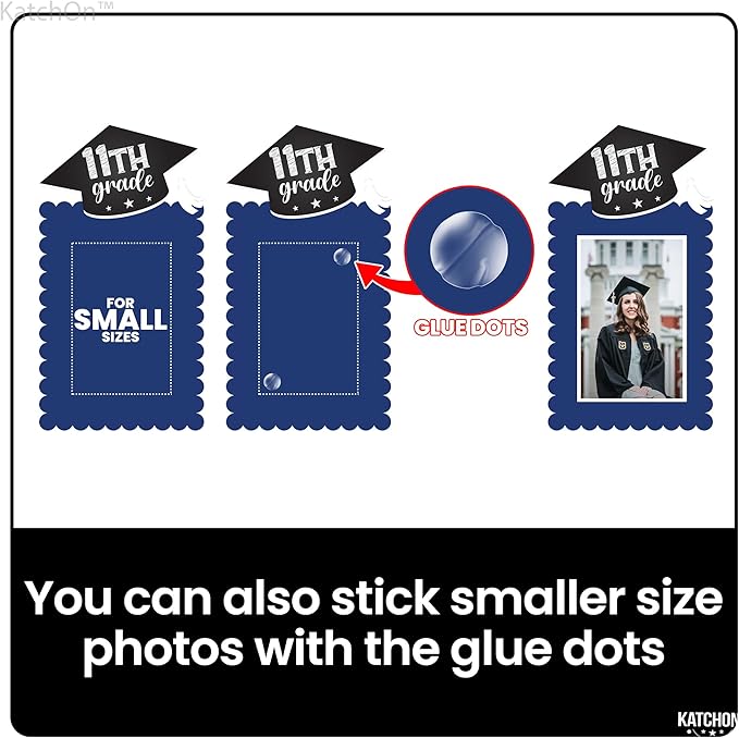 KatchOn, K-12 Graduation Photo Banner 5x7 - Large, 10 Feet | Kindergarten to 12th Grade for Junior/Middle, High/Senior Graduation Decorations 2025 | Yellow and Blue Grad Party Decorations 2025