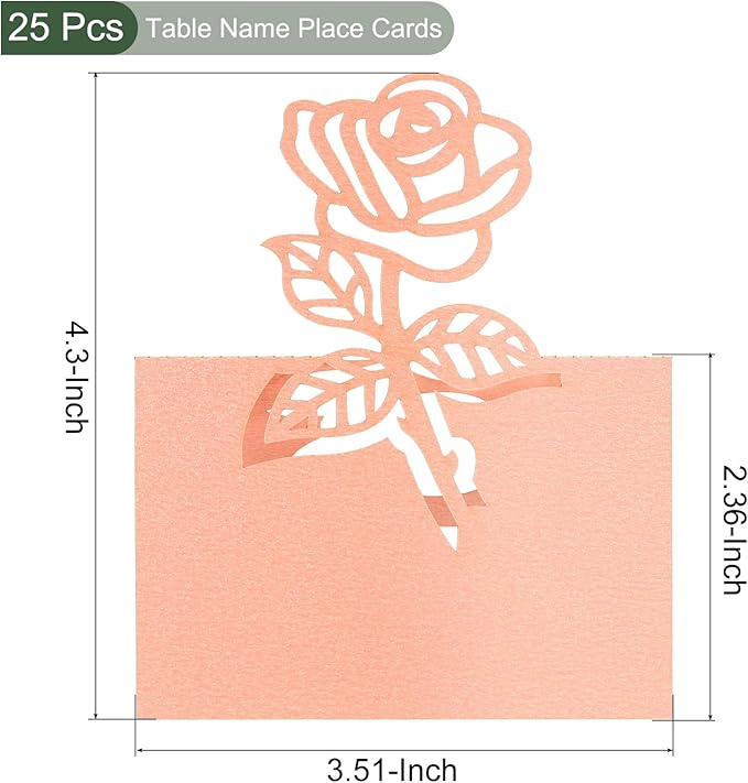 YOKIVE Place Cards for Table Setting, 25Pcs Name Cards Wedding Place Cards Table Place Cards Butterfly Blank Card for Wedding Reception Dinner Party, Pink