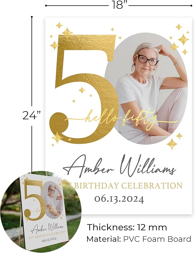 18"x24" Custom Welcome Sign for Party, Personalized Welcome Sign for Birthday Party, Custom Sign in Acrylic, Foam Board, or Coroplast Welcome Signs B (Design E)