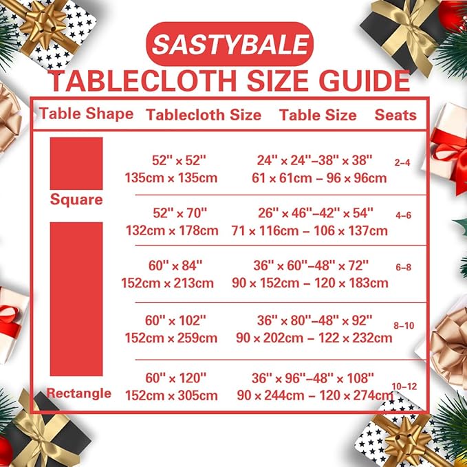 SASTYBALE Rectangular Tablecloth Square 52 x 52 Inch Jacquard Elegance Pattern Table Cloth, Spill-Proof Washable Damask Fabric Table Cover for Kitchen Dinning, Holiday,Parties, Xmas, Red