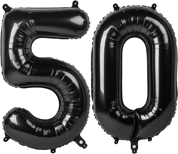 Black Number 50 Balloon 40 Inch Birthday Decorations, Number 50 Balloon Birthday Party Decorations, Anniversary Decorations Graduations Party Supplies