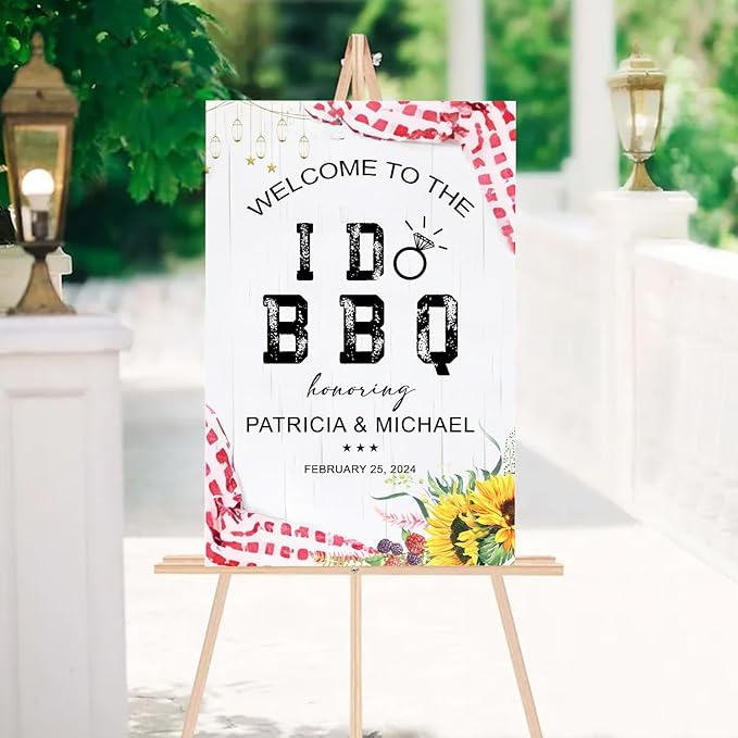 I Do BBQ Welcome Sign, I Do BBQ Shower Entrance Sign, BBQ Reception Sign, Couples Shower bbq, Red Gingham Bbq Couples Shower, BBQ Engagement Party Sign, I Do Bbq Decorations