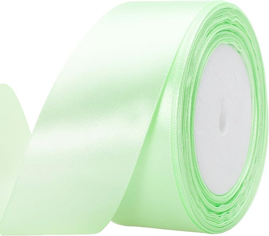 ATRBB 25 Yards 1-1/2 inch Wide Satin Ribbon Perfect for Wedding,Handmade Bows and Gift Wrapping(Pale Green)