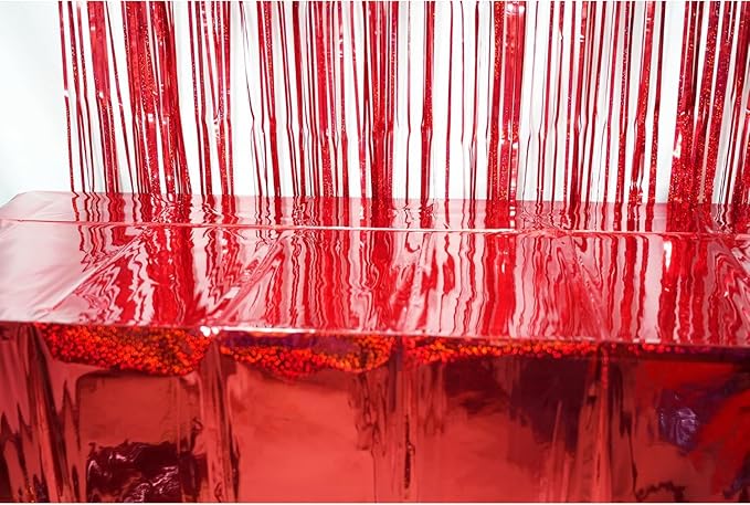 GREATRIL Red Party Table Cloth Disposable Tablecloth for Birthdays Party/Football Team/NYE/Ceremony Decorations Rectangle Tablecover 54'' x 108'' - 2 Packs