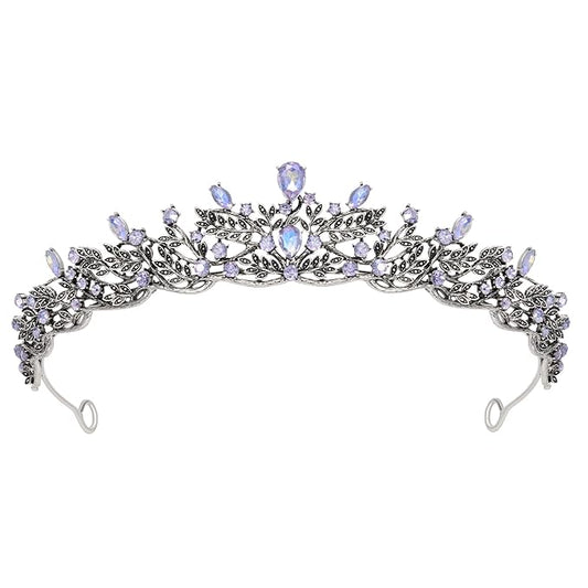 SWEETV Gold Princess Tiaras for Women Girls, Queen Crowns Tiaras Adult Headband for Bride Wedding Bridal Birthday Quinceanera Pageant Party Prom,Halloween Costume Cosplay Accessories Christmas Gift, Purple