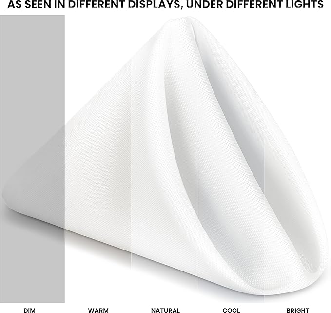 Utopia Home [24 Pack, White] Cloth Napkins 20x20 Inches, 100% Polyester Dinner Napkins with Hemmed Edges, Washable Napkins Ideal for Parties, Weddings and Dinners