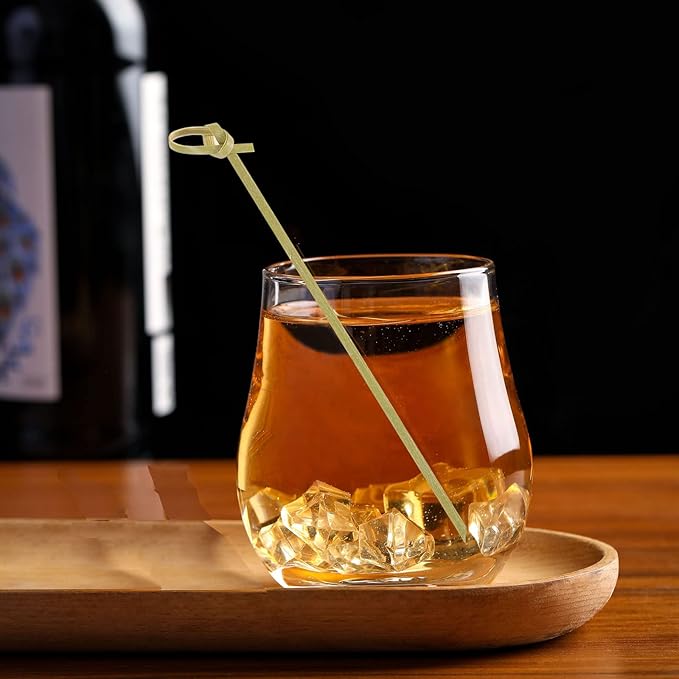 200 PCS Cocktail Picks, 6 Inch Toothpicks for Appetizers, Natural Bamboo Knot Skewers, Mini Food Sticks, Fancy Tooth Picks for Drinks, Fruit, Charcuterie, Cocktail Garnish Accessories, Party Supplies