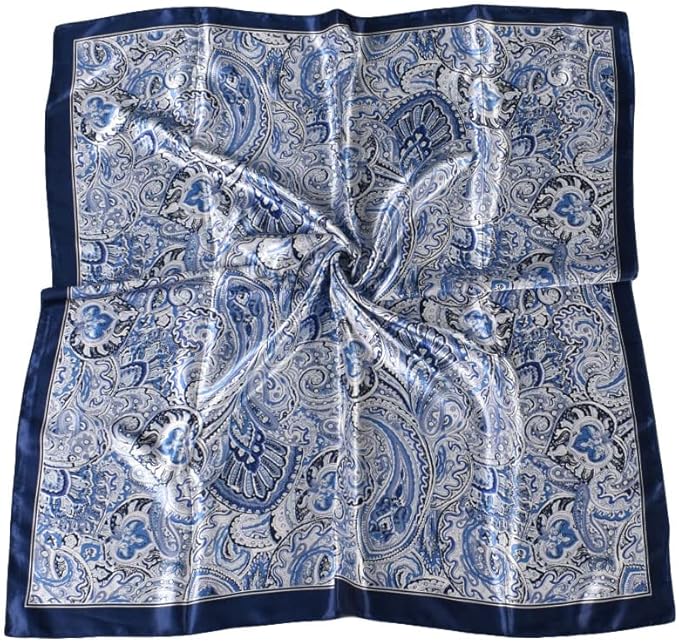 4Pcs Silk Head Scarves for Women Satin Hair Scarf 35”Large Square Bandana Silk Like Neck Scarf Shawl