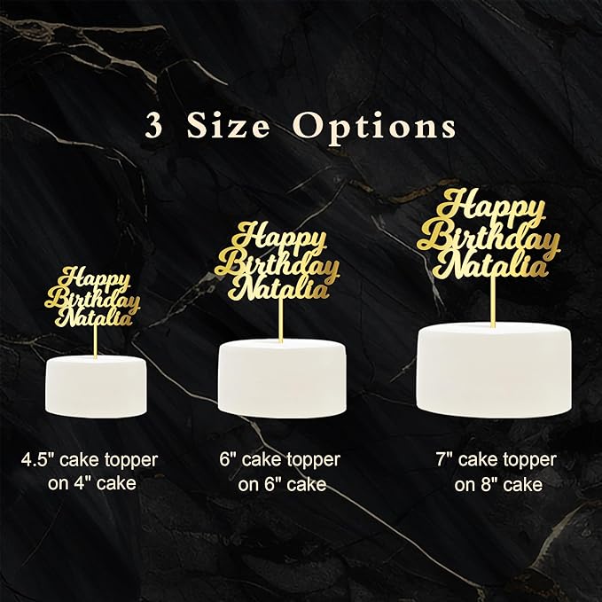 Birthday Cake Topper Custom Name Cake Decoration Personalized Acrylic Happy Birthday Cake Topper (Milkshake)