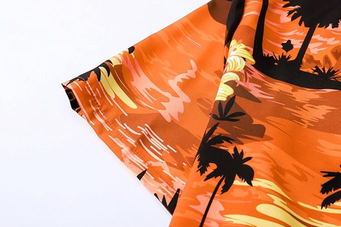 Cromoncent Matching Hawaiian Outfits for Family, Dad and Son Matching Luau Beach Tropical Shirts Mommy Daughter Tropical Sets