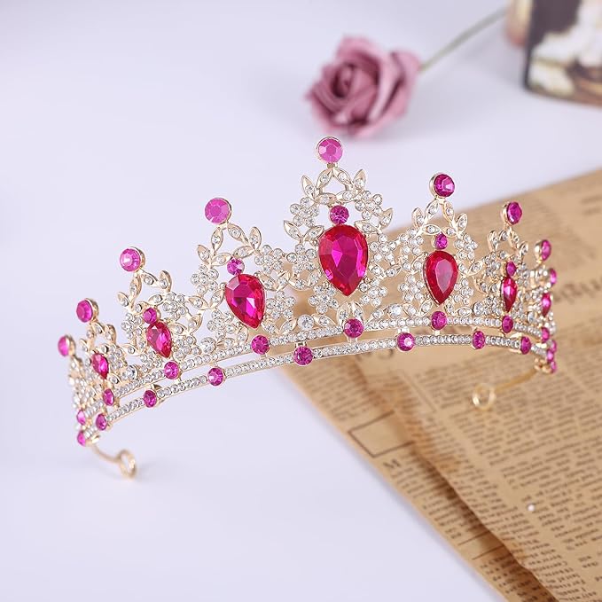 Princess Tiara and Crown for Women Wedding Tiaras for Bridal girls Tiaras and Crystal Crowns Rhinestone Headband Metal Hair Accessories for Costume Birthday Party Prom Gifts