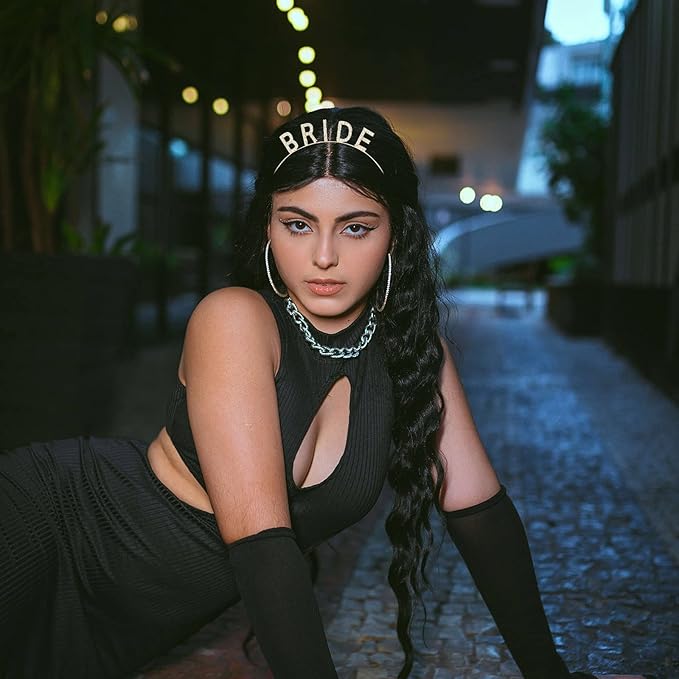 Bride Tiara & Headband - Bachelorette Party & Bridal Shower Favors - Rhinestone Wedding Bridal Hair Accessories - Gold