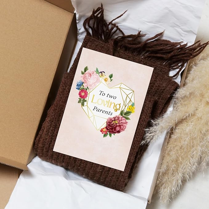 Thank You Card for Parents - Floral Design Perfect Heartfelt Appreciation Gift for Mom, Dad, Mother's Day, Father's Day or Just Because (5.5x8 Inch, Envelope Included)