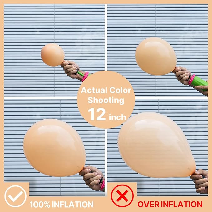 PartyWoo Nude Balloons 100 pcs Different Sizes Pack of 18 12 10 5 Inch Matte Latex Balloon Arch Kit Garland Beige Boho Apricot Balloons for Wedding Baby Shower Graduation Birthday Party Decorations