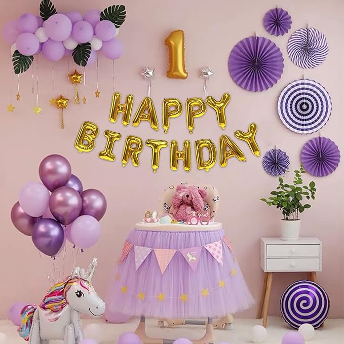 75pcs 16" Happy Birthday Balloon Banner, Gold Balloons Letters, Personalized Mylar Foil Birthday Decorations includes 2 Sets A- Z, 1 set Number 0-9 "HAPPY BIRTHDAY" letters