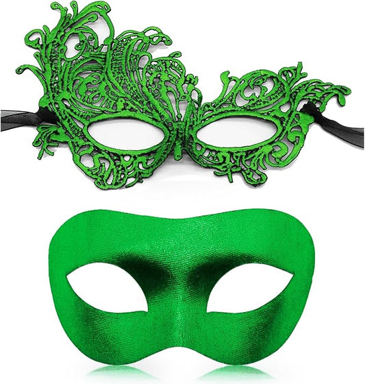 Couple Masquerade Mask for Women Men Venetian Mask Halloween Mask for Party Prom Ball Costume Lace Mask