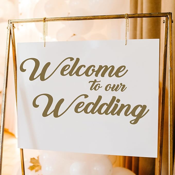 EGD Welcome to Our Wedding Vinyl Decal | Wall Sticker for Wedding & Event Backdrops | Special Decor for Reception and Ceremony | 25" Wide Size (D. Wedding)
