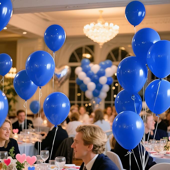KAWKALSH Blue Balloon 110pcs, 12 Inch Thickened Latex Party Balloons Helium Bright Color for Birthday Baby Shower Wedding Party Supplies Arch Garland Decoration
