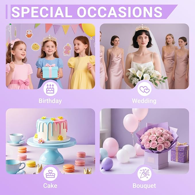 Tiara Crown for Women, Queen Tiara for Birthday Prom Bridal Party Custome Rose