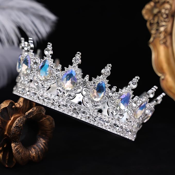 Queen Crown for Women Crystal Tiara for Girl Rhinestone Wedding Headband for Bride Hair Accessories for Costume Birthday Party Prom