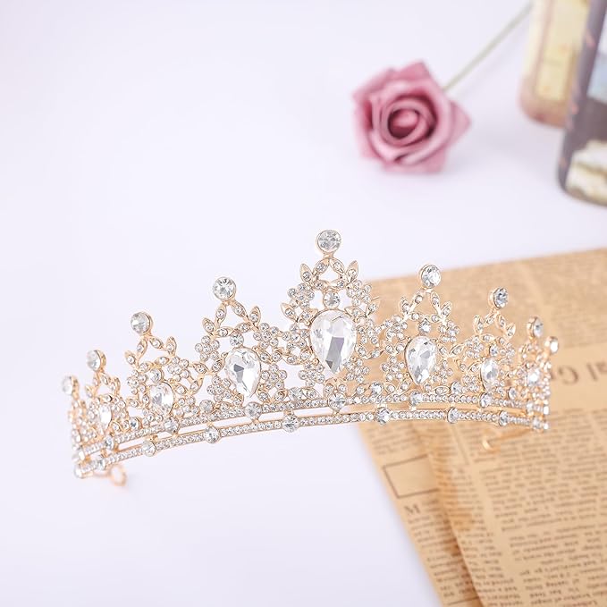 Princess Tiara and Crown for Women Wedding Tiaras for Bridal girls Tiaras and Crystal Crowns Rhinestone Headband Metal Hair Accessories for Costume Birthday Party Prom Gifts