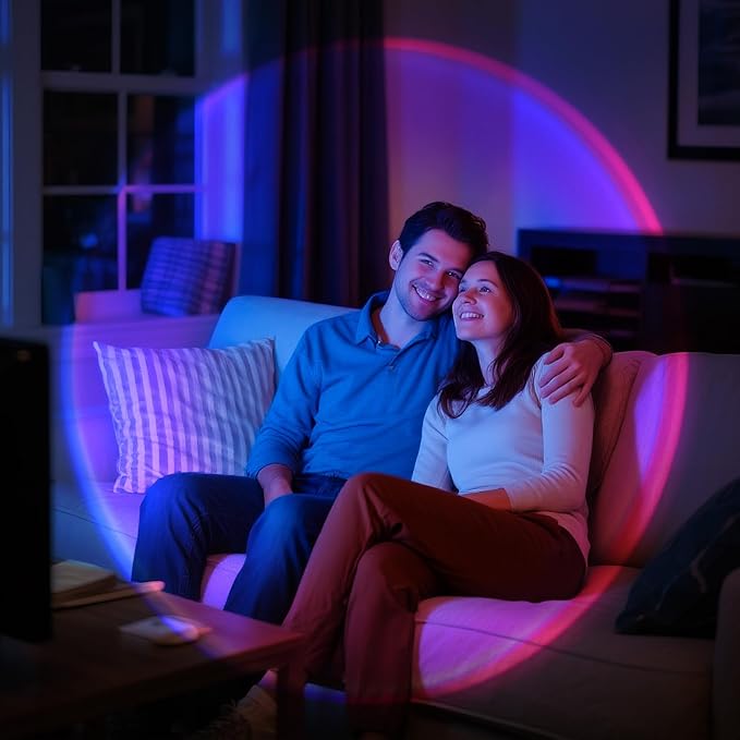 Sunset Lamp Projector,Multicolor Changing Night Light 360 Degree Rotation Rainbow Led Sun Lamp for Photography Backgrounds,Party,TikTop Live,Christmas Gifts,Home Decor,Mood Lighting