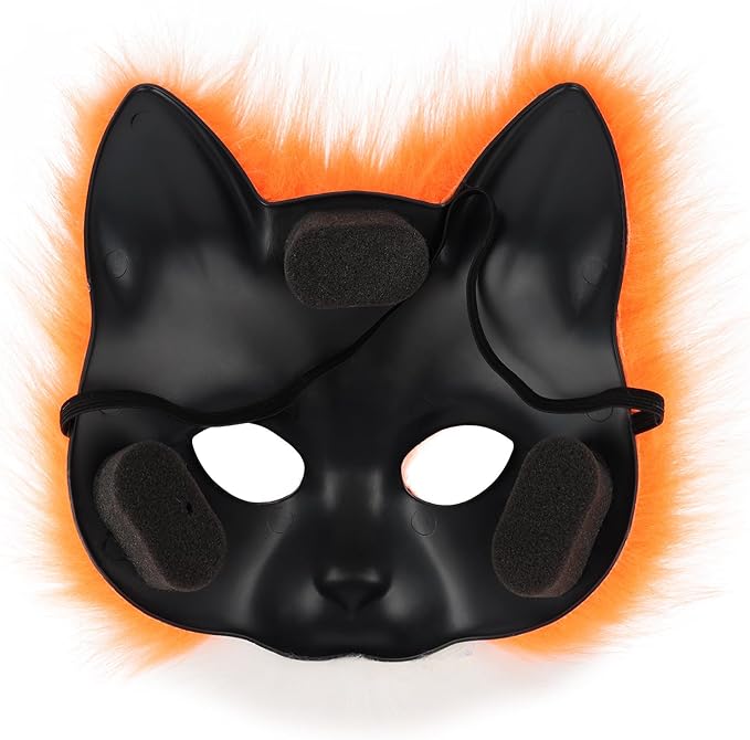 Animal Fox Wolf Mask Halloween Party Cosplay Costumes Props Plush Cat Half Face Masks Carnival Christmas Masquerade