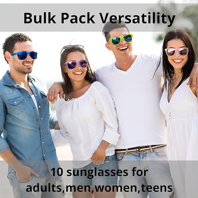 Eyegla Sunglasses Bulk Adults Party Sunglasses 80s Shades Eyewear Party Favors Glasses 10/20 Pack