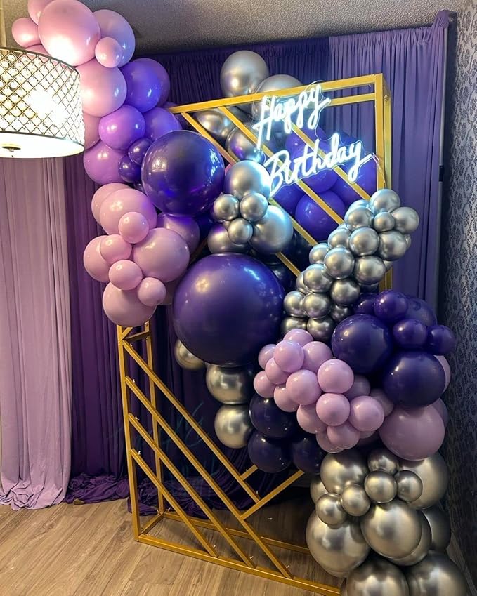 Bezente Pro Duralatex Dark Purple Balloons - 3.2g Premium 100 Pack 12 inch Purple Balloons for Long-Lasting Professional Party Decorations, Large Wedding Graduation Halloween Birthday