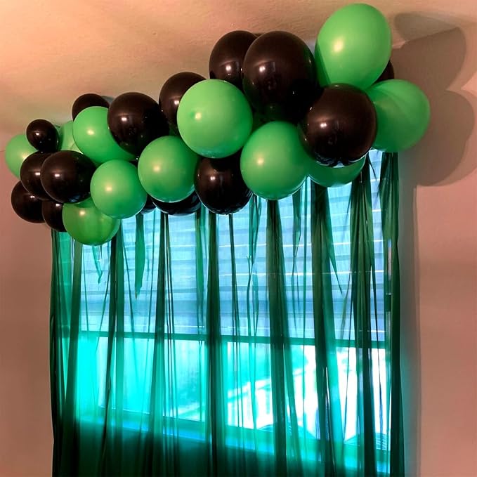 Green and Black Balloon Garland Arch Kit, Matte Black Light Lime Green Latex Balloons Video Game Balloon Arch & Garland for Boys Men Gamer Jungle Football Theme Birthday Baby Shower Party Decorations