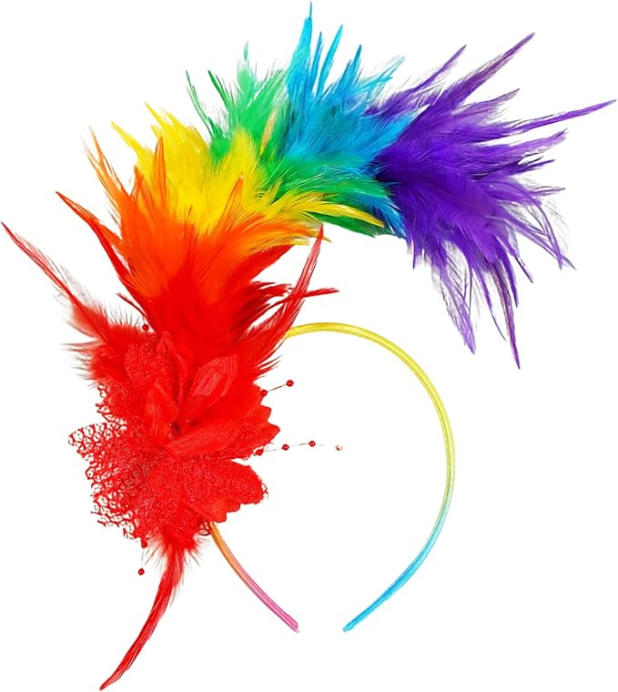 Feathers Fascinator Headband 1920s Queen Headpiece Fascinators Hats for Women Tea Party Flower Headpiece