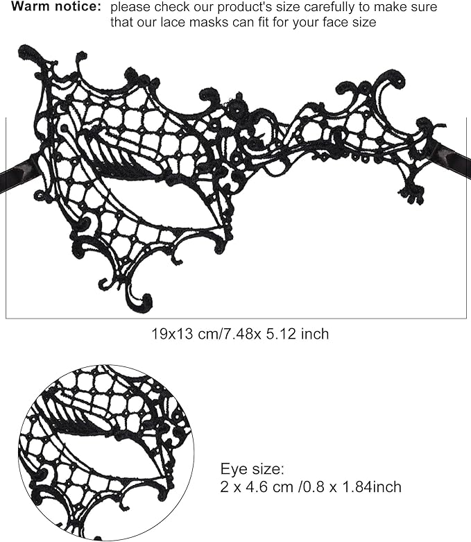JOVITEC 10 pcs Multicolored Masquerade Masks for Women Lace Venetian Masks Halloween Carnival Mari Grass Costume Party