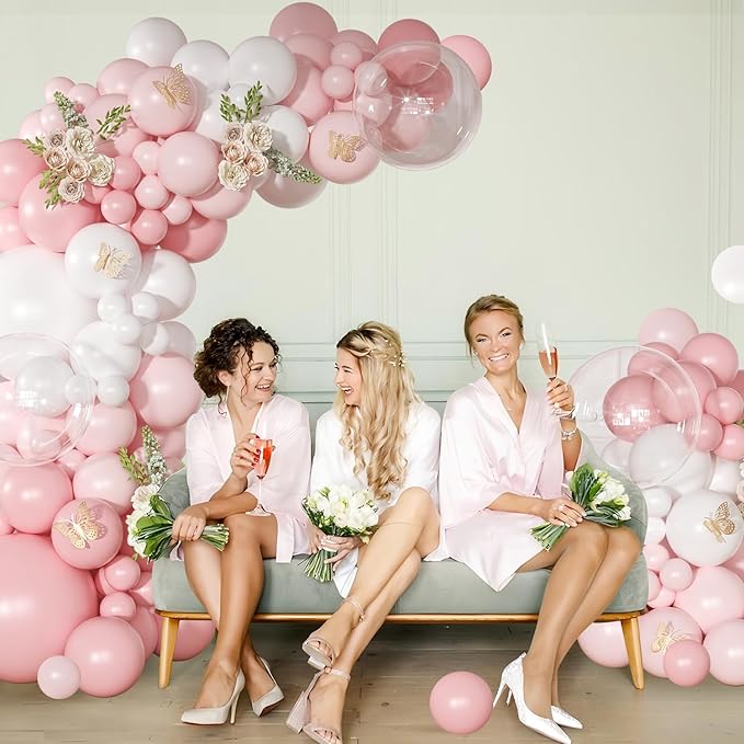Light Pink Balloon Arch Kit, 126Pcs Baby Pink and White Balloon Garland Kit for Wedding Birthday Baby Shower Gender Reveal Bridal Shower Party Decorations