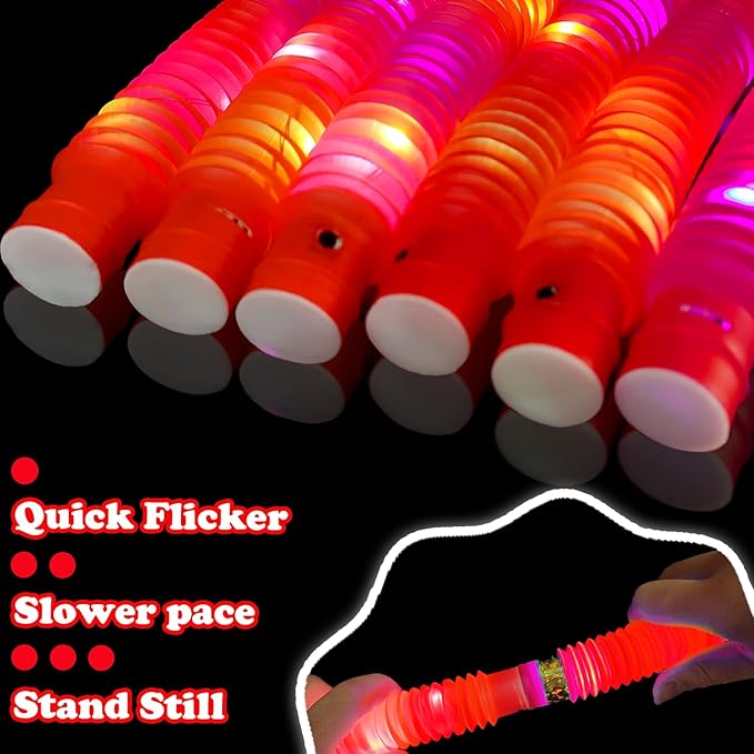 24 PCS Red Glow Sticks Party Favors for Kids, Christmas LED Light Up Necklaces Bracelets Accessories for Toddlers, Glow New Year Eve Party Supplies Birthday Dance Camping Decorations for Boys Girls