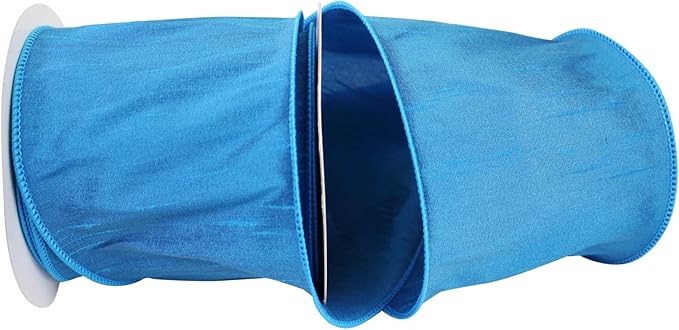Reliant Ribbon 92975W-050-10F Dupioni Supreme Wired Edge Ribbon, 4 Inch X 10 Yards, Royal
