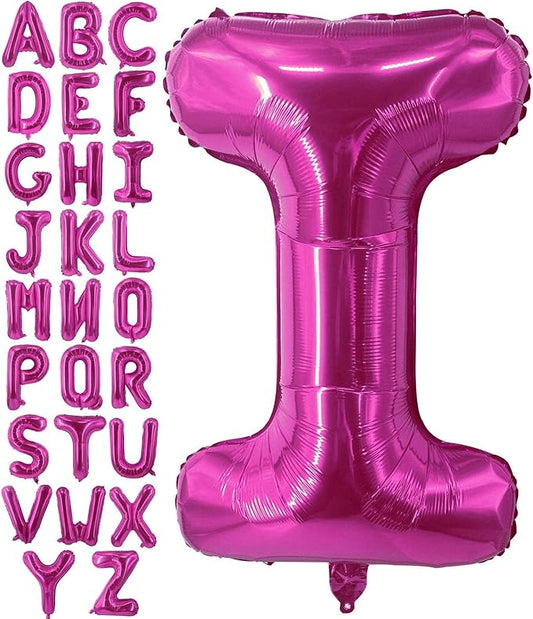Lovoir 40 Inch Large Hot Pink Letter I Balloons Big Size Jumbo Mylar Foil Helium Balloon for Birthday Party Celebration Decorations Alphabet Hot Pink I