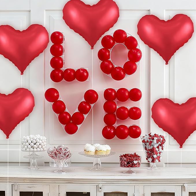 Red Heart Balloons,24Inch Large Red Heart Foil Balloons for Valentine's Day Birthday Wedding Baby Shower Anniversary Party Decorations