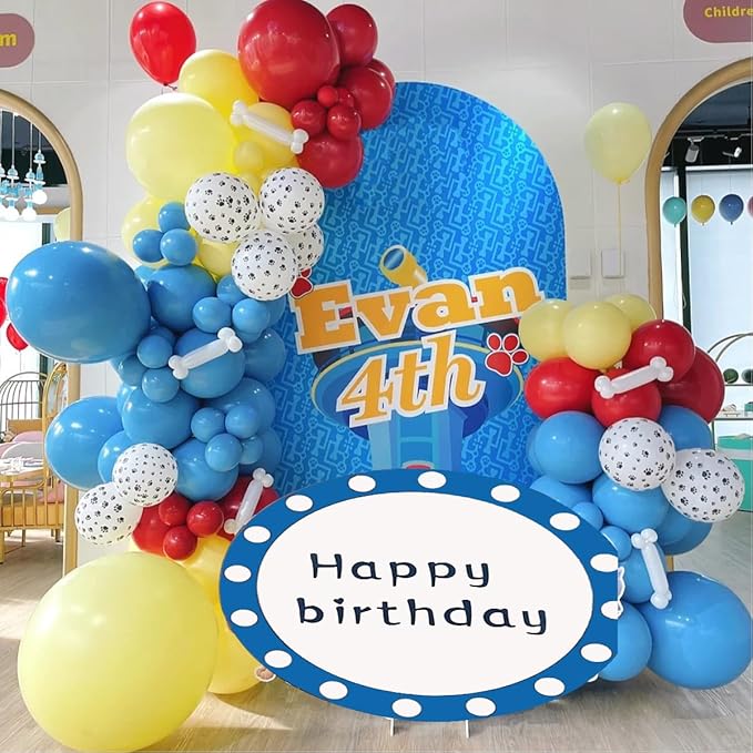 Blue and Orange Balloons Garland Arch Kit, 156 Pcs Royal Blue Orange and Light Blue Latex Balloon Different Sizes 18 12 10 5 inch for Birthday Graduation Space Themed Party Decorations