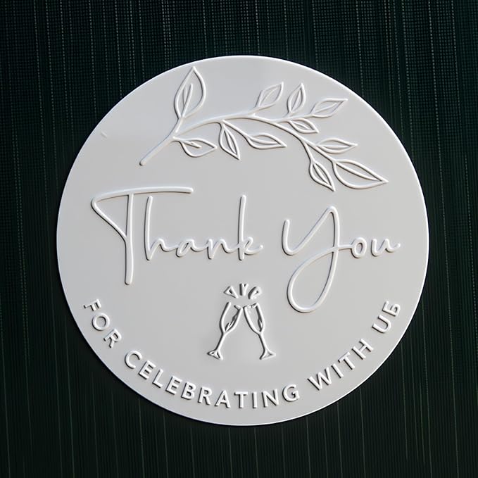 100 x Thank You for Celebrating with Us Stickers – Embossed Gold Wedding Favor Labels for Boxes, Gifts, and Bridal Showers – Elegant Thank You Tags – 1.6 Inch