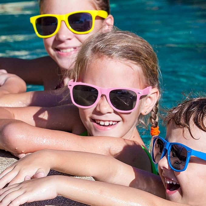 Pibupibu Kids Neon Colors Party Favor Supplies Unisex Sunglasses Pack of 8