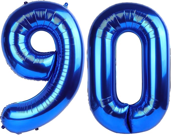 Giant Navy Blue 90 Balloon Number 40 Inch, 90 Number Balloons Birthday Supplies, 90 Year Old Birthday Party Celebration, 90 Balloons Graduations Anniversary Decorations