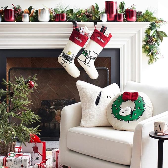 MGahyi Christmas Stocking Holders - Mantel Stocking Hangers Hanging Hooks for Fireplace Stand, Weighted Hangers for Xmas Holiday Decoration (Black, 4)