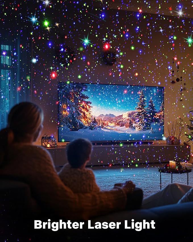 Laser Christmas Projector Lights Outdoor, Waterproof Christmas Decorations Moving Stars Light Show, Remote Control Timer, Holiday Projector Decorations for House, Yard & Garden