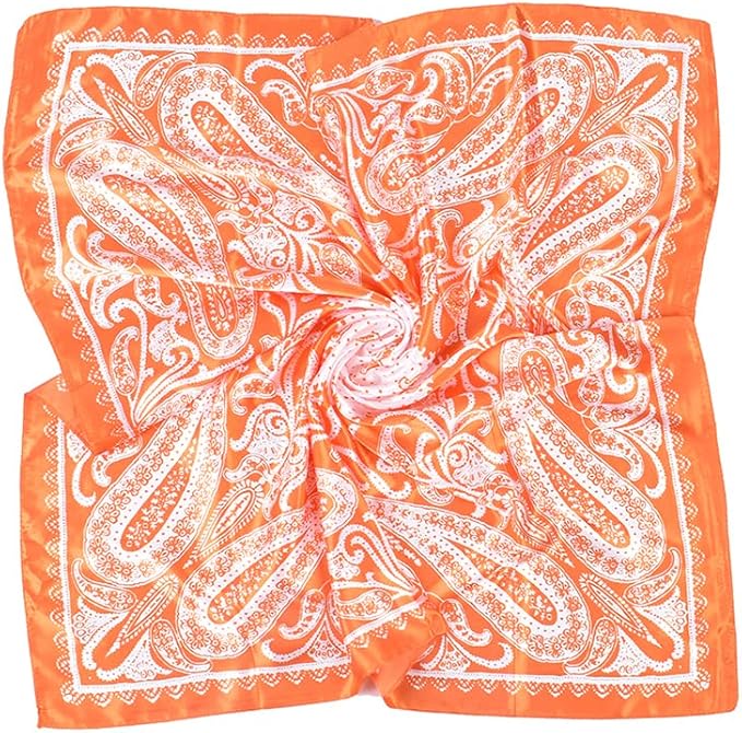 4Pcs Silk Head Scarves for Women Satin Hair Scarf 35”Large Square Bandana Silk Like Neck Scarf Shawl